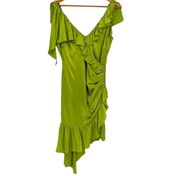 Cinq a Sept 100% Silk Petunya Ruffle Silk Dress in Prickly Pear 6 New with tags! - Picture 2 of 11